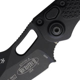 Microtech Auto Stitch S E Button Lock Knife Auto Opening 5In Closed Black Apocalyptic Finish EDC Tactical Enthusiasts by Microtech