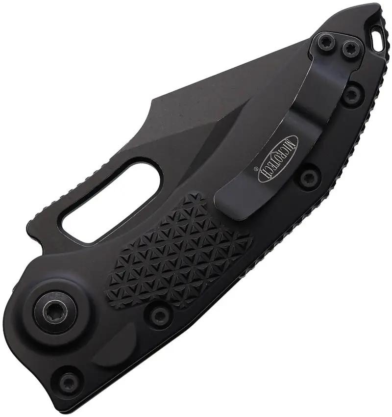 Microtech Auto Stitch S E Button Lock Knife Auto Opening 5In Closed Black Apocalyptic Finish EDC Tactical Enthusiasts by Microtech