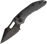 Microtech Auto Stitch SE Button Lock Knife Automatic Opening 3.75 Inch DLC Wharncliffe Blade Gray Aluminum EDC Ready