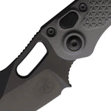 Microtech Auto Stitch SE Button Lock Knife Automatic Opening 3.75 Inch DLC Wharncliffe Blade Gray Aluminum EDC Ready by Microtech
