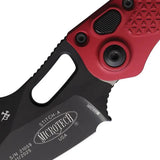 Microtech Auto Stitch SE Button Lock Knife 5in Closed 3.75in Wharncliffe Blade Merlot Aluminum EDC by Microtech