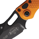 Microtech Auto Stitch SE Button Lock Knife With Automatic Opening 3.75 Inch Wharncliffe Blade For EDC by Microtech