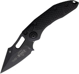 Microtech Auto Stitch SE Button Lock Knife With Automatic Opening 5in Closed 3.75in Black Steel Blade EDC