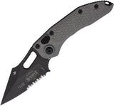 Microtech Auto Stitch SE Button Lock Knife Auto Opening 3.75in Wharncliffe Blade Black Aluminum For Tactical EDC Fans by Microtech
