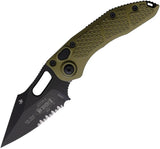 Microtech Auto Stitch SE Button Lock Folding Knife With Automatic Opening OD Green Aluminum Handle For EDC Enthusiasts