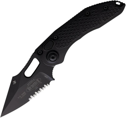 Microtech Auto Stitch SE Button Lock Tactical Knife For Professionals 3.75in Serrated Wharncliffe