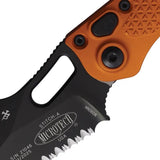 Microtech Auto Stitch SE Button Lock Knife Automatic Opening 3.75in Wharncliffe Blade Orange Handle For Tactical EDC by Microtech