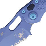 Microtech Auto Stitch Button Lock Folding Knife 1693SIS Light Blue Blade Aluminum Handle For Collectors by Microtech