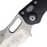 Microtech Auto Stitch SE Button Lock Folding Knife For EDC Fans Satin Wharncliffe Blade Rugged Aluminum Handle by Microtech