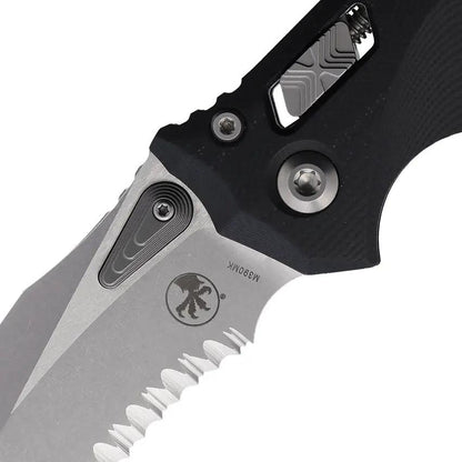 Microtech Amphibian SE Ram Lok Knife Bohler M390MK 4 Inch Stonewash Blade Black G10 Frag Pattern For EDC Enthusiasts by Microtech