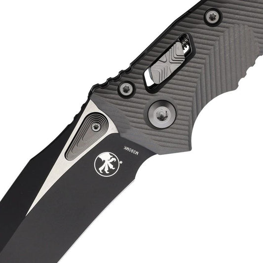 Microtech Amphibian Knife Ram Lok Flute 137RL 1FLNC Elite M390 Blade Gray Aluminum For EDC Enthusiasts by Microtech
