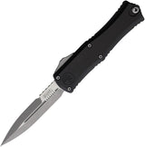 Microtech Auto Hera II Mini OTF Knife For EDC Enthusiasts With 3 Inch M390 Blade Black Aluminum Handle Glass Breaker
