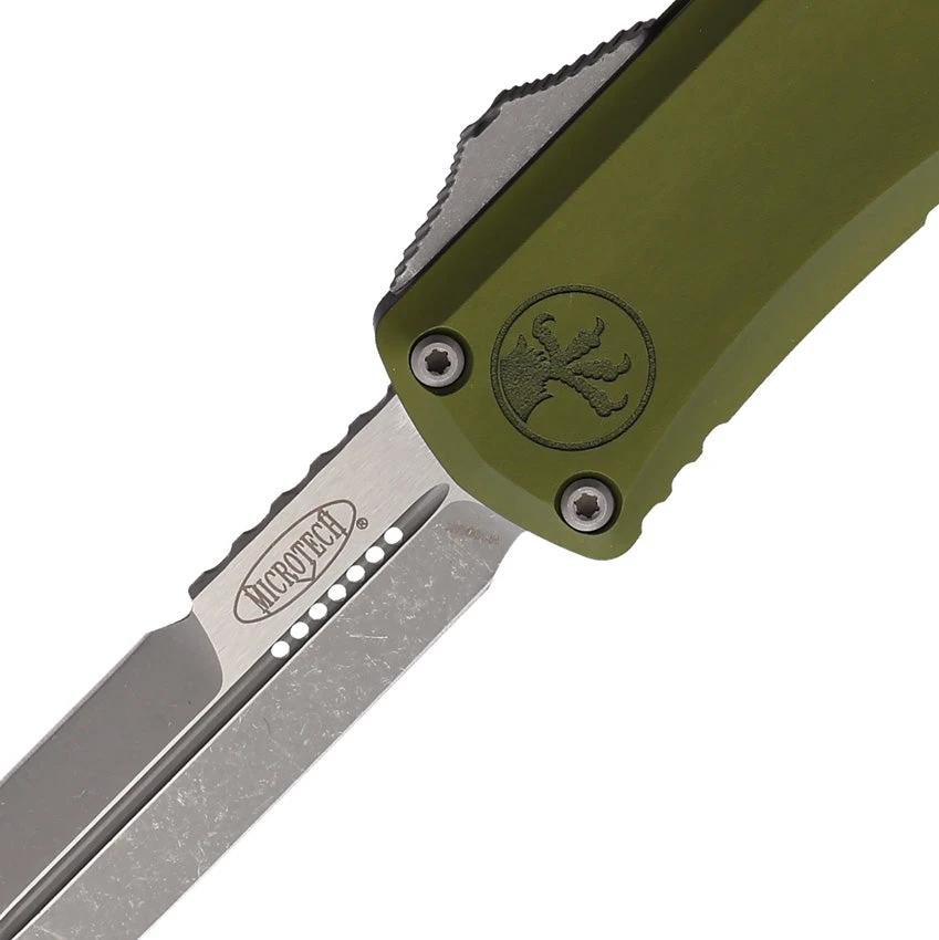 Microtech Hera II Mini OTF Automatic Knife With Apocalyptic M390 Bayonet Blade Glass Breaker For EDC Fans OD Green by Microtech