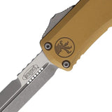 Microtech Auto Hera II Mini OTF Knife Tan Automatic Opening 3In M390 Bayonet Glass Breaker for Tactical EDC by Microtech