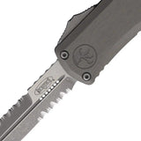 Microtech Auto Hera II Mini OTF Automatic Knife Apocalyptic Gray Partially Serrated Bayonet Blade For EDC Enthusiasts by Microtech