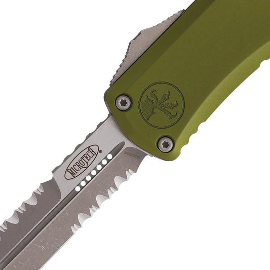 Microtech Hera II Auto OTF Knife 3in Bayonet Blade OD Green Aluminum Handle Tactical EDC by Microtech