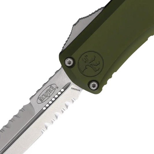 Microtech Hera II Mini OTF Knife Auto Opening For EDC Enthusiasts Bayonet Blade 4 Inch Closed OD Green Aluminum by Microtech