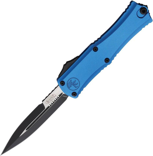 Microtech Hera II Auto OTF Mini Bayonet Knife 3 Inch M390 Blade Blue Aluminum Handle For EDC Enthusiasts by Microtech