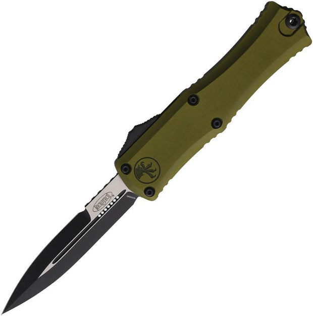 Microtech Hera II Mini OTF Automatic Knife OD Green Aluminum Handle Bayonet Blade Glass Breaker For Tactical EDC by Microtech