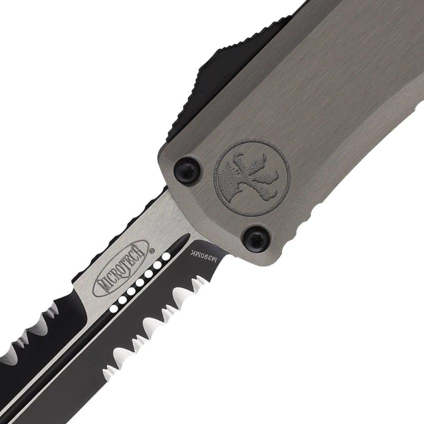 Microtech Hera II Auto Mini OTF Knife Bayonet Blade With Glass Breaker Gray Aluminum Handle For EDC Enthusiasts by Microtech