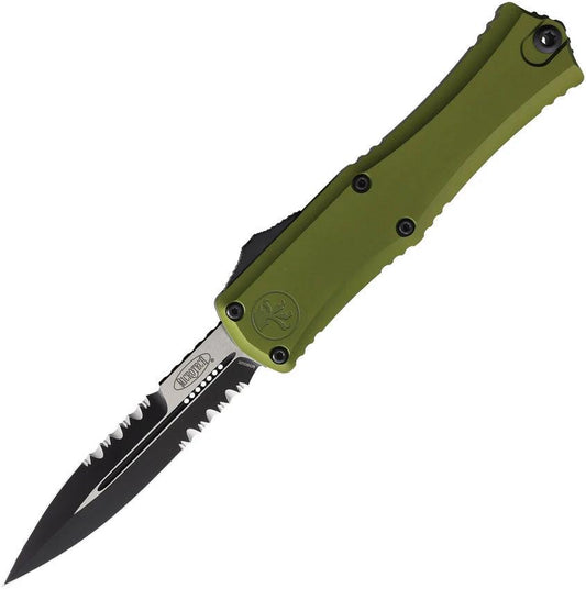 Microtech Hera II Mini OTF Auto Knife OD Green Aluminum Handle Bayonet Blade Glass Breaker EDC Tactical