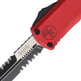 Microtech Auto Hera II OTF Knife Bayonet Style Two Tone Finish 3 Inch M390MK Blade Red Aluminum Handle Glass Breaker EDC by Microtech