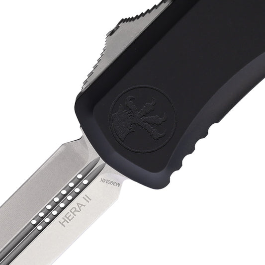 Microtech Auto Hera II OTF Knife For EDC Enthusiasts Automatic Opening 5.5 Inch Closed 4 Inch Stonewash Blade by Microtech