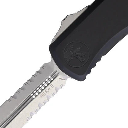 Microtech Auto Hera II OTF Knife With Stonewash Double Edge Blade And Glass Breaker For Tactical EDC by Microtech
