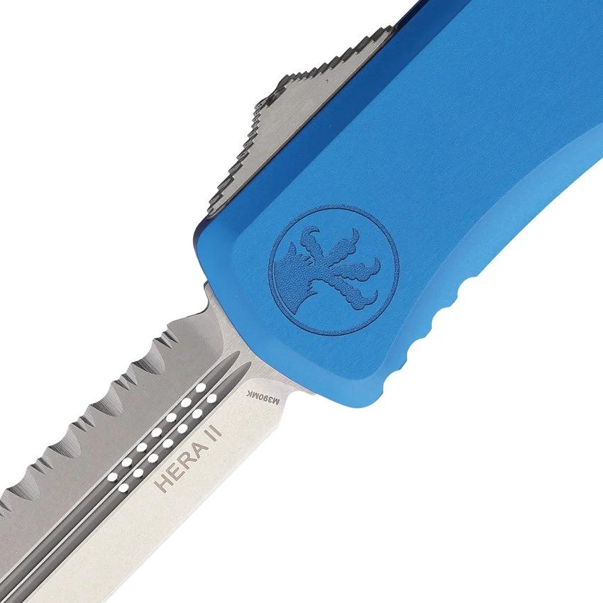 Microtech Auto Hera II OTF Knife 4In Serrated Blade Automatic Opening Glass Breaker For Tactical Pros by Microtech