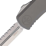 Microtech Hera II Auto OTF Knife Gray Aluminum Handle 5.5in Closed 4in Premium Serrated Blade For Tactical Enthusiasts by Microtech