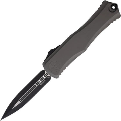 Microtech Auto Hera II OTF Gray Stonewash Dagger Blade Aluminum Handle for Collectors