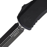 Microtech Auto Hera II OTF Knife, Automatic Opening, 4 Inch Dagger Blade, Black Aluminum Handle, Glass Breaker, EDC by Microtech