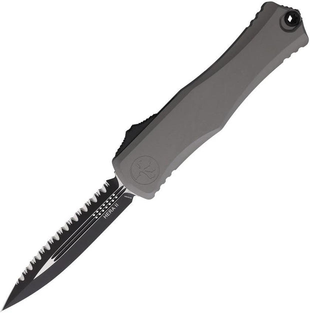 Microtech Hera II Auto OTF Knife D E Gray Aluminum With Glass Breaker For Tactical EDC