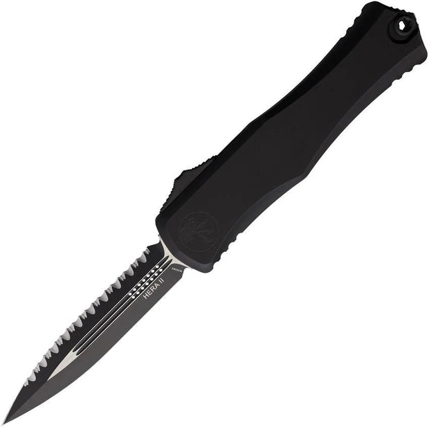 Microtech Hera II Auto OTF Double Edge Tactical Knife for EDC Enthusiasts Serrated Dagger Blade