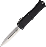 Microtech Hera II Auto OTF Mini Knife 4 Inch Closed 3 Inch Double Edge Dagger Blade Black Aluminum For EDC Enthusiasts