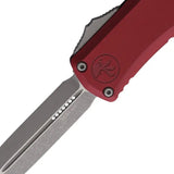 Microtech Hera II OTF Mini Auto Knife Tactical Merlot Aluminum Handle Glass Breaker Pocket Clip Apocalyptic Finish by Microtech