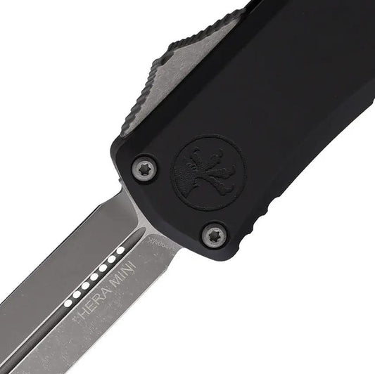 Microtech Hera II Auto OTF Dagger Knife With Apocalyptic Finish 3 Inch Blade Black Aluminum EDC Tactical by Microtech