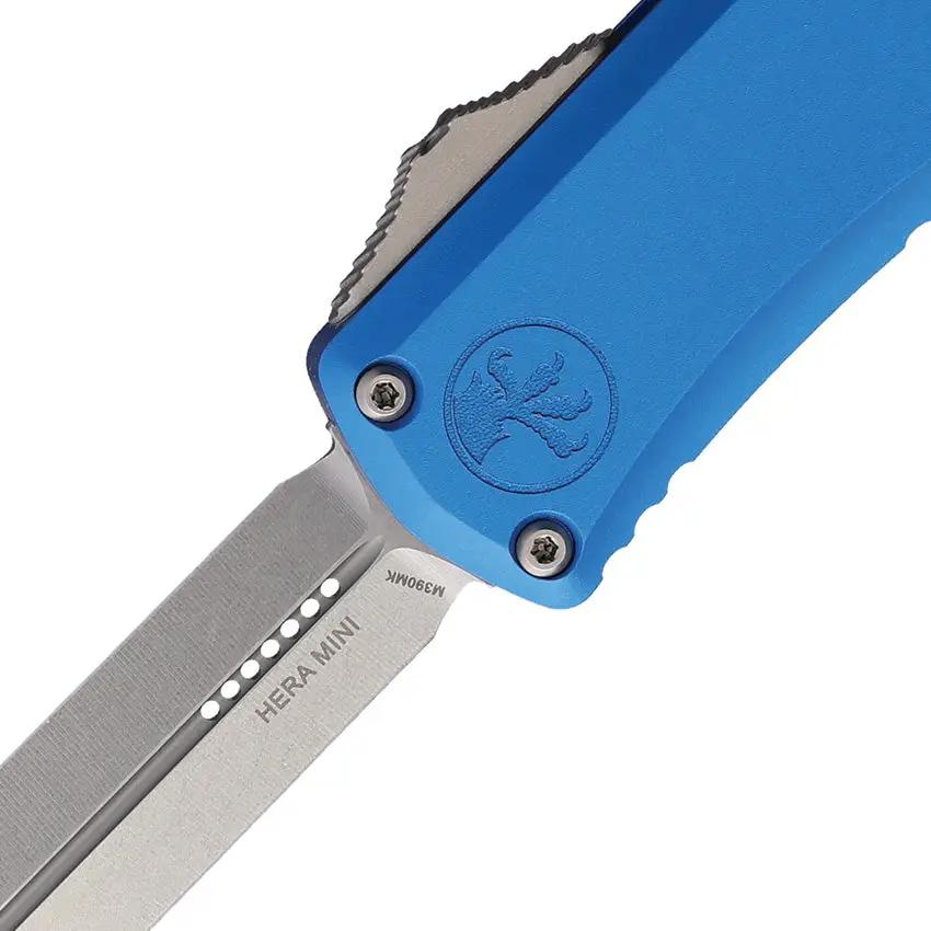 Microtech Auto Hera II Mini OTF Knife Automatic Opening Double Edge M390 Blue Aluminum Handle For Tactical Enthusiasts by Microtech