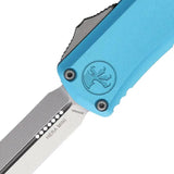 Microtech Auto Hera II Mini D E OTF Knife 4in Closed Turquoise Handle M390MK 30th Anniversary Edition For Collectors by Microtech
