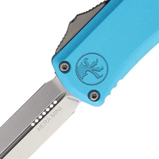 Microtech Hera II Auto OTF Knife Turquoise Aluminum Handle 3 Inch Dagger Blade With Glass Breaker For EDC Enthusiasts by Microtech