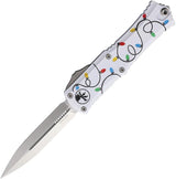 Microtech Auto Hera II Mini OTF Knife Elite Automatic Opening 3 Inch Blade M390MK White Aluminum Handle For Collectors
