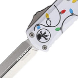 Microtech Auto Hera II Mini OTF Knife Elite Automatic Opening 3 Inch Blade M390MK White Aluminum Handle For Collectors by Microtech