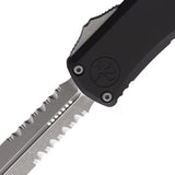 Microtech Hera II OTF Mini Auto Knife Apocalyptic Finish Three Inch Partially Serrated Double Edge Blade For EDC Fans by Microtech
