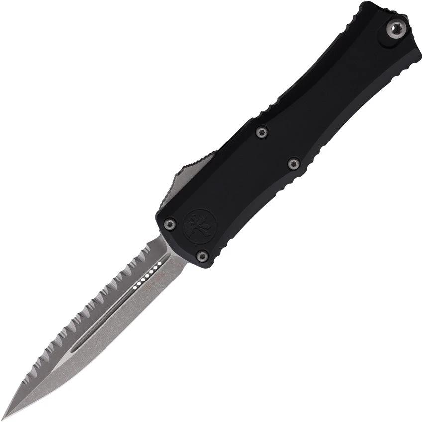 Microtech Auto Hera II Mini OTF Knife DE AP Finish 3In Serrated M390 Blade 30th Anniversary Edition For Collectors