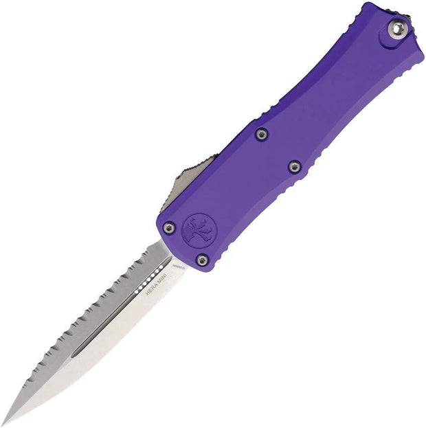 Microtech Hera II Mini Double Edge OTF Purple Aluminum Handle Ultra Fast Deployment For EDC Enthusiasts by Microtech