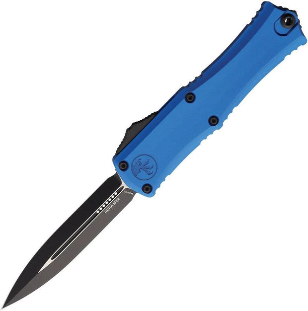 Microtech OTF Knife Hera II Auto Blue 1702M1BL Mini For EDC With M390 Blade Aluminum Handle Glass Breaker by Microtech