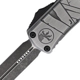 Microtech Hera II Mini Auto OTF Knife With M390 Blade Gray Aluminum Handle Glass Breaker Clip For EDC Enthusiasts by Microtech