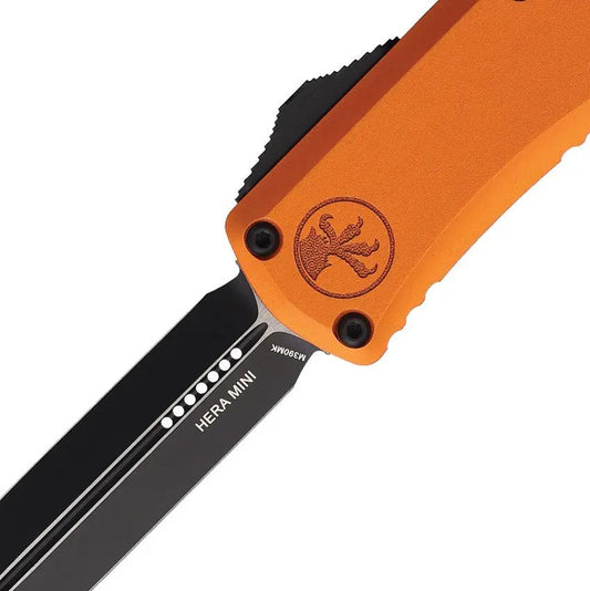 Microtech Hera II Mini OTF Knife Orange Handle For EDC Enthusiasts Automatic Open Glass Breaker M390 Dagger by Microtech