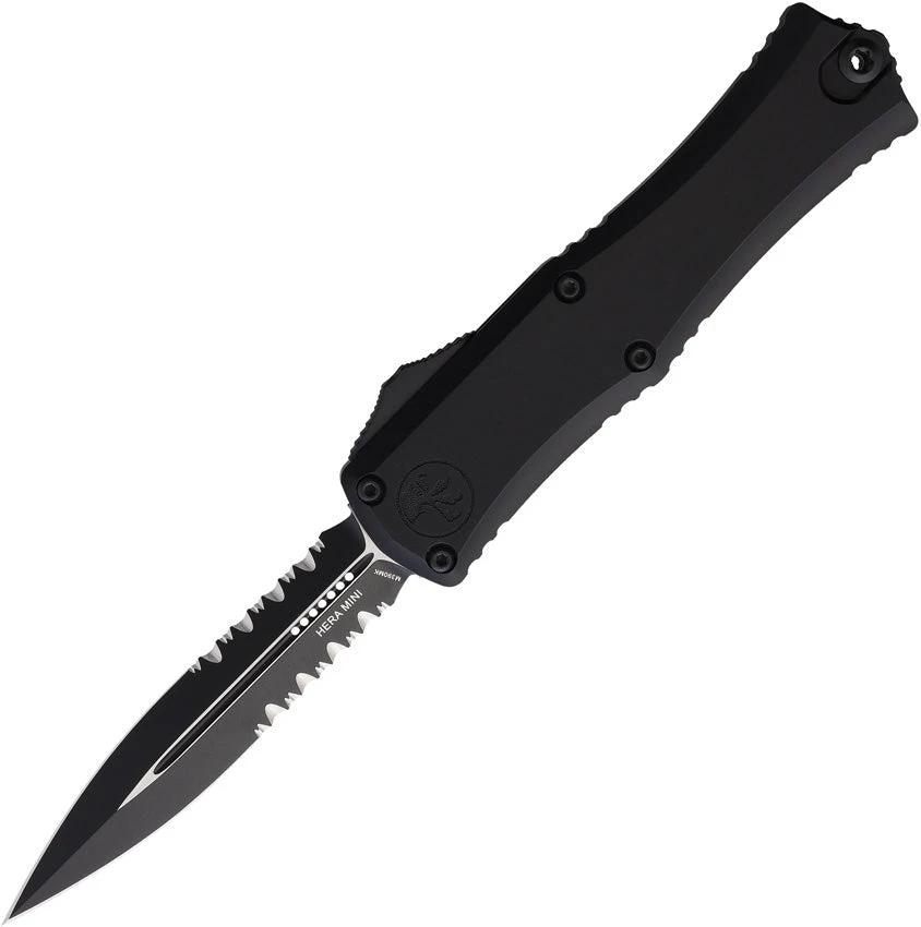 Microtech Auto Hera II OTF Knife 3 Inch Bayonet Style Dagger Blade Two Tone Finish For Tactical Enthusiasts by Microtech
