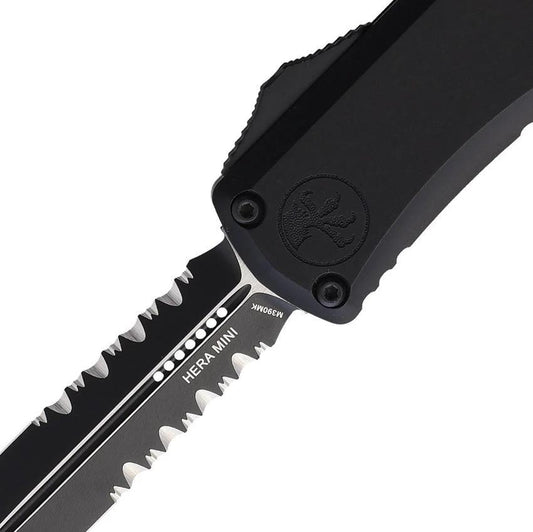 Microtech Auto Hera II OTF Knife 3 Inch Bayonet Style Dagger Blade Two Tone Finish For Tactical Enthusiasts by Microtech